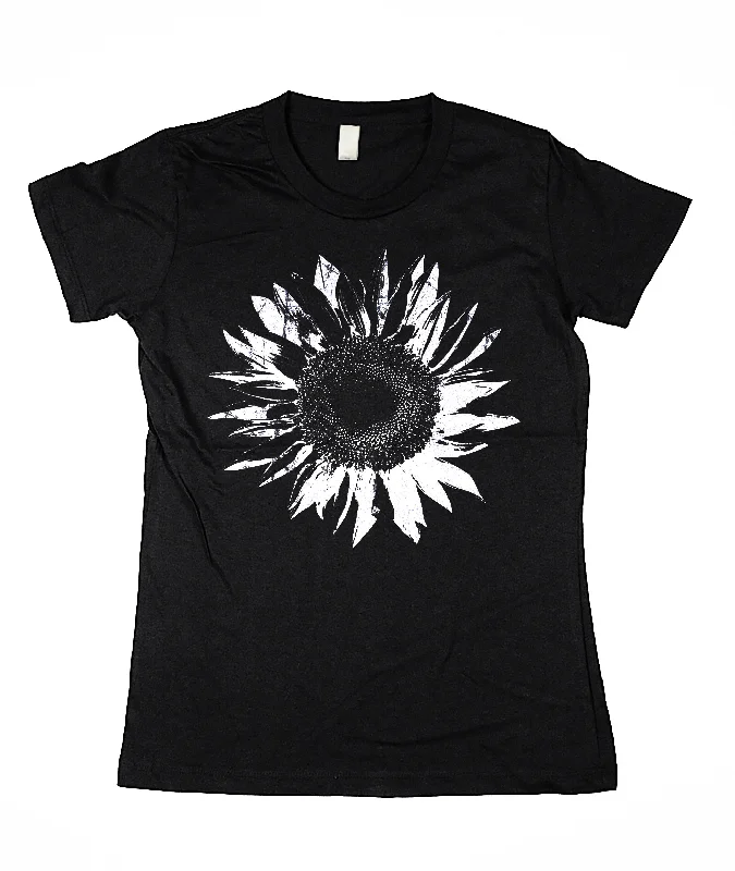Women's Organic Cotton Sunflower Tee Notch Collar Peter Pan Collar Cowl Neck