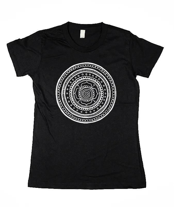 Women's Organic Mandala Tee Zippered Front Buttoned Front Snap Front