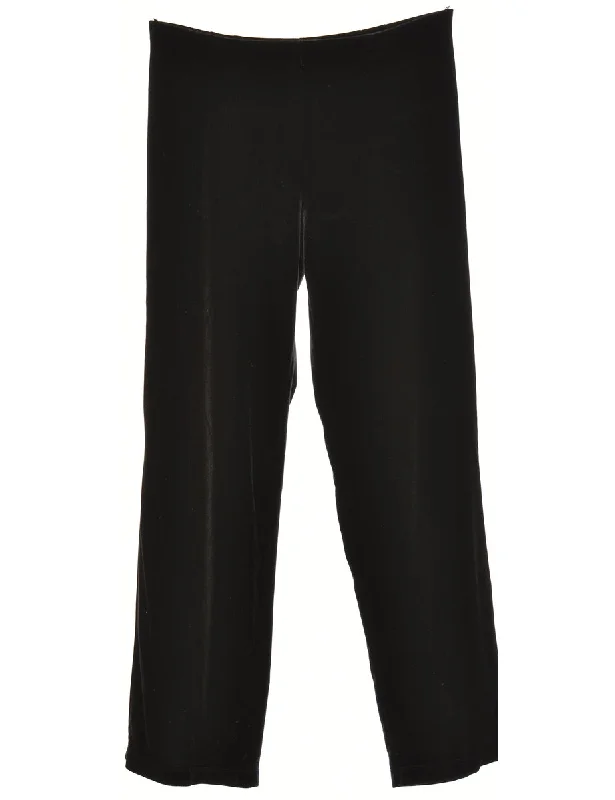 Black Velvet Trousers - W32 L33 Trousers Wedding White