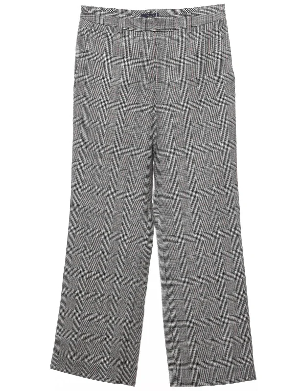 Dark Grey Dogtooth Trousers - W30 L31 Trousers Plaid Checkered