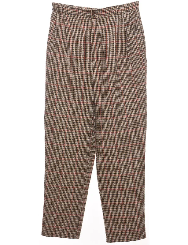 Dogtooth Multi-Colour Tapered-Fit Trousers - W31 L31 Trousers Denim Blue