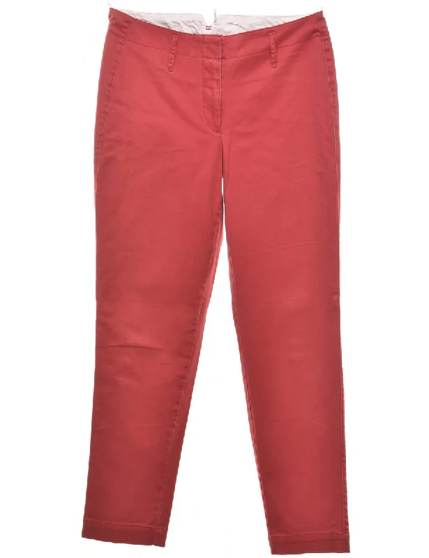 Red Trousers - W30 L28 Trousers Travel Practical