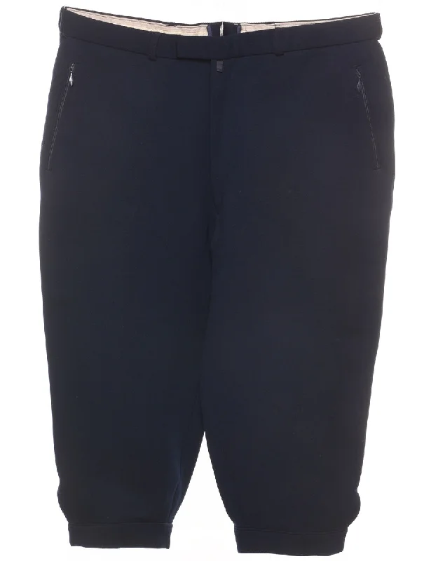 Tapered Navy Cropped Trousers - W35 L19 Trousers Trousers Formal