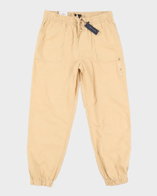 Tommy Hilfiger Beige Cotton + Linen Trousers - M Cropped Trousers Casual Linen