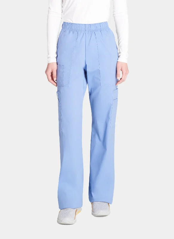 Cherokee Core Stretch Mid Rise Pull-On Cargo Scrub Trousers WWE4005 - True Ceil Trousers Fall Fleece