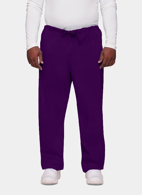 Cherokee Unisex Drawstring Scrub Trousers - Eggplant Trousers Summer Linen