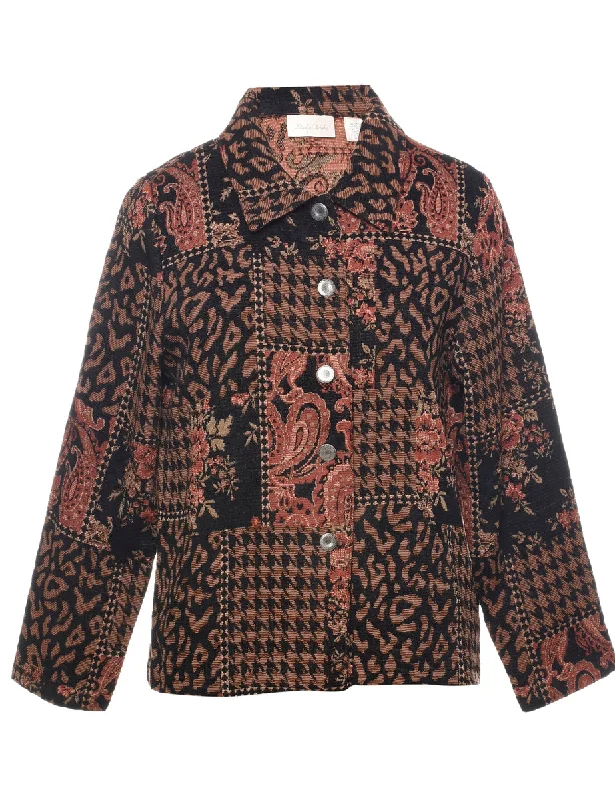 Animal Print Tapestry Jacket - M Cotton Jacket Linen Jacket Terry Jacket
