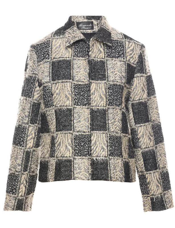 Animal Print Tapestry Jacket - M Cardigan Sweater Pullover