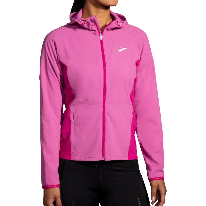Brooks Canopy Womens Running Jacket - Pink Hoodie Zip-Up Jacket Button-Up Jacket
