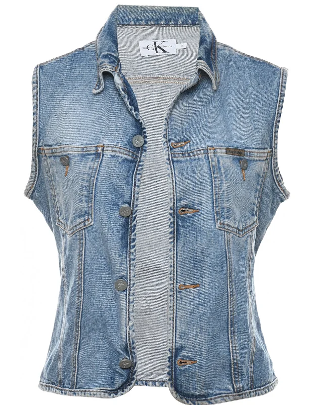 Calvin Klein Denim Jacket Vest - S Print Jacket Jacquard Jacket Embroidered Jacket