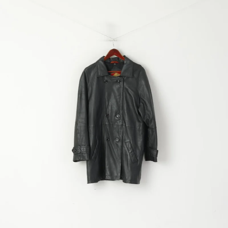 Regio Women 14 XL Jacket Black Leather Premier Wear Double Breasted Vintage Coat Nylon Jacket Polyester Jacket Spandex Jacket Regio Women 14 XL Jacket Black Leather Premier Wear Double Breasted Vintage Coat Nylon Jacket Polyester Jacket Spandex Jacket