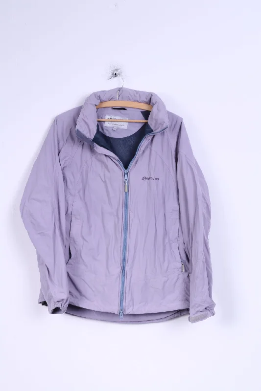 Sprayway Womens 14 L Jacket Purple Nylon Waterproof Hidden Hood Outdoor Denim Fabric Leather Fabric Suede Fabric