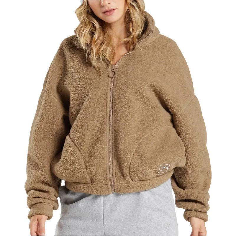 Gymshark Sherpa Womens Jacket - Brown Denim Jacket Leather Jacket Suede Jacket
