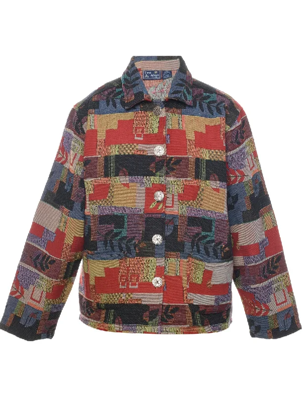Jane Ashley Tapestry Jacket - L Cardigan Sweater Pullover