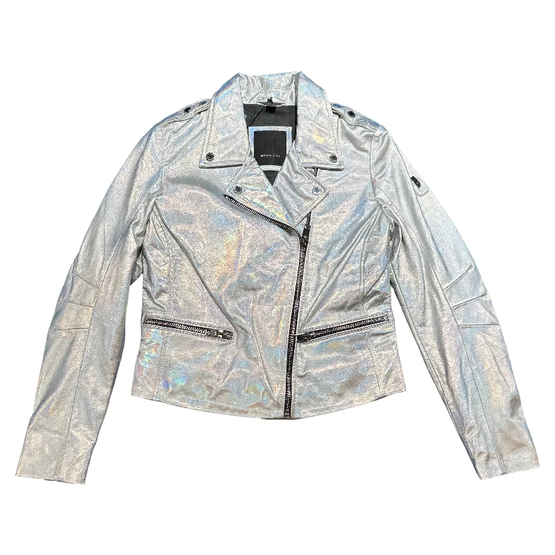 Mauritius Women's Iridescent Adeni Rf Leather Motorcycle Jacket Stand-Up Collar Roll-Neck Collar Turtle Neck Mauritius Women's Iridescent Adeni Rf Leather Motorcycle Jacket Stand-Up Collar Roll-Neck Collar Turtle Neck