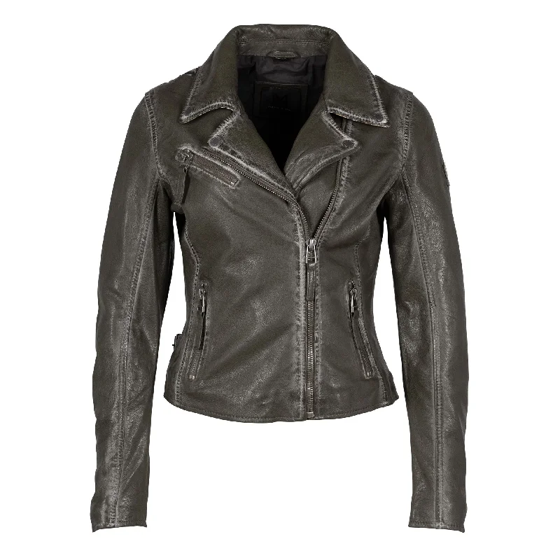 Mauritius Women's Olive Snake Christy RF Star Detail Leather Jacket Hooded Jacket Caped Jacket Shawl Collar Jacket Mauritius Women's Olive Snake Christy RF Star Detail Leather Jacket Hooded Jacket Caped Jacket Shawl Collar Jacket