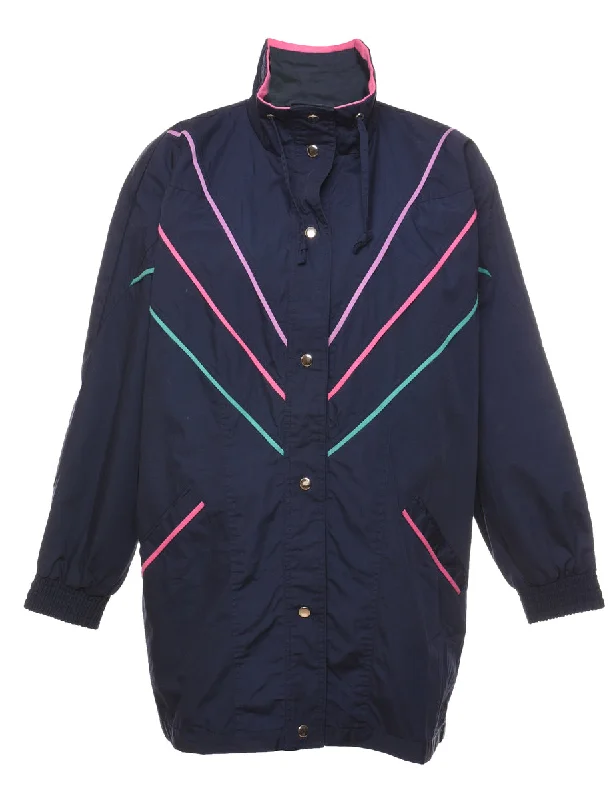 Navy & Pink Contrast Classic Jacket - L Toggled Jacket Drawstring Jacket Belted Jacket Navy & Pink Contrast Classic Jacket - L Toggled Jacket Drawstring Jacket Belted Jacket