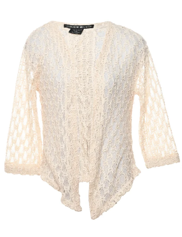 Peach Lace Jacket - M Plaid Jacket Tartan Jacket Houndstooth Jacket