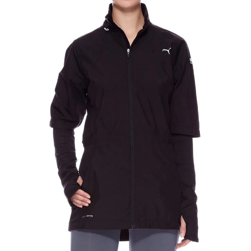 Puma Tech Gore Windstopper Womens Running Jacket - Black Zip Front Button Front Snap Front Puma Tech Gore Windstopper Womens Running Jacket - Black Zip Front Button Front Snap Front