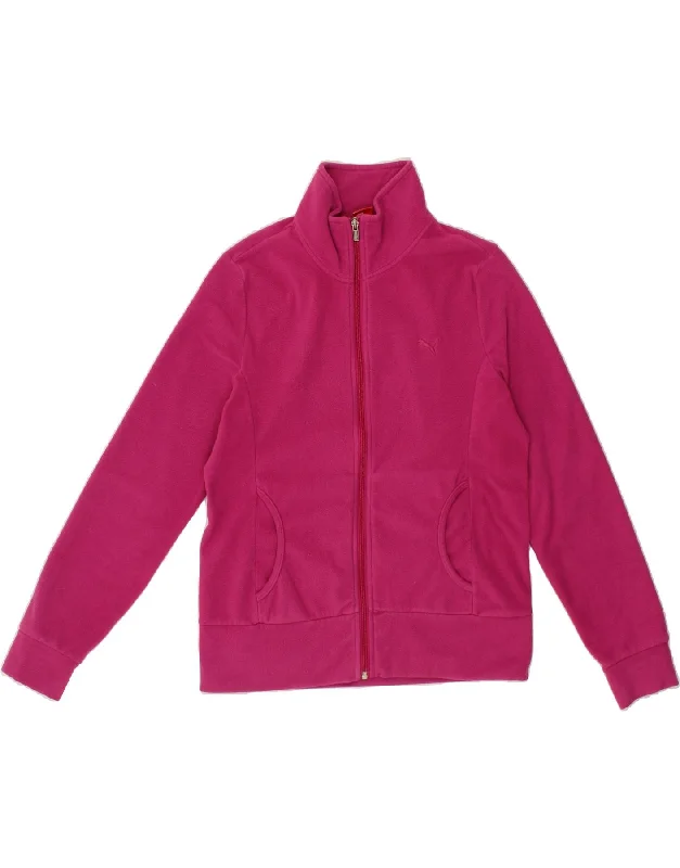 PUMA Womens Fleece Jacket UK 14 Large Pink Notch Collar Jacket Peter Pan Collar Jacket Cowl Neck Jacket PUMA Womens Fleece Jacket UK 14 Large Pink Notch Collar Jacket Peter Pan Collar Jacket Cowl Neck Jacket