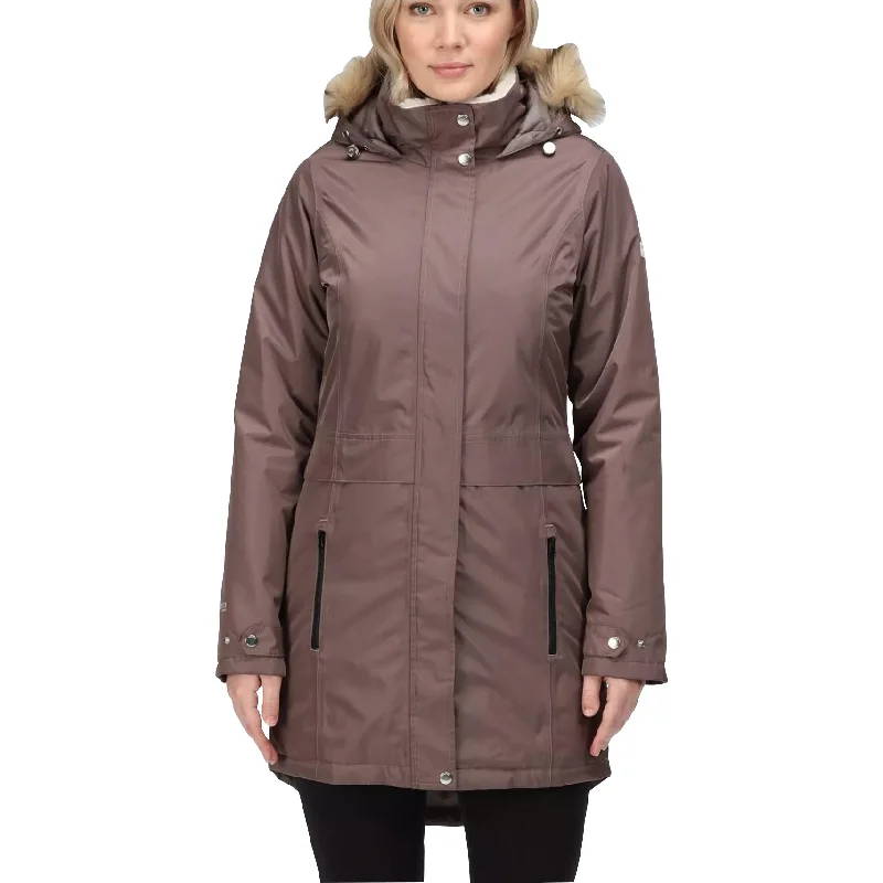 Regatta Lexis Waterproof Insulated Womens Parka Jacket - Brown Knit Fabric Woven Fabric Fleece Fabric Regatta Lexis Waterproof Insulated Womens Parka Jacket - Brown Knit Fabric Woven Fabric Fleece Fabric