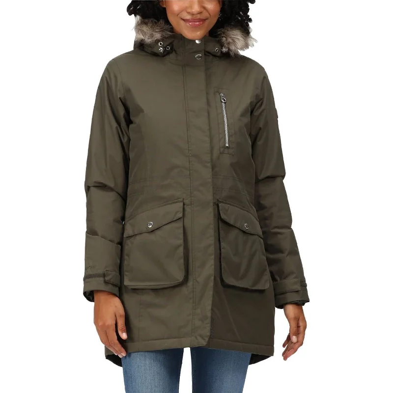 Regatta Serleena Insulated Womens Waterproof Jacket - Green Welt Pockets Slit Pockets Flap Pockets Regatta Serleena Insulated Womens Waterproof Jacket - Green Welt Pockets Slit Pockets Flap Pockets