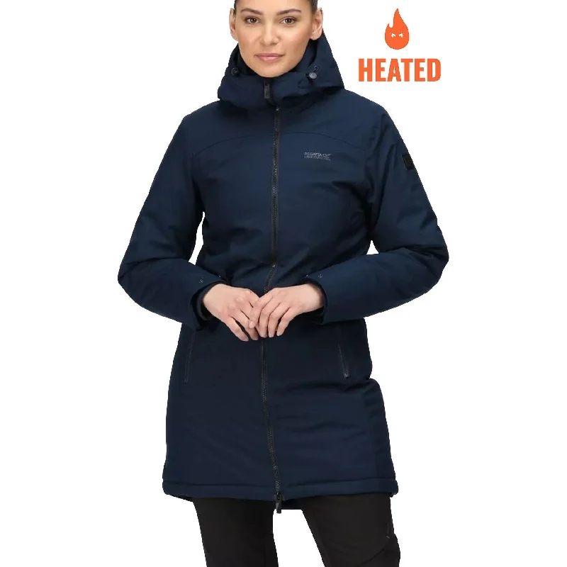 Regatta Voltera III Waterproof Womens Heated Jacket - Navy Zippered Jacket Buttoned Jacket Snapped Jacket Regatta Voltera III Waterproof Womens Heated Jacket - Navy Zippered Jacket Buttoned Jacket Snapped Jacket