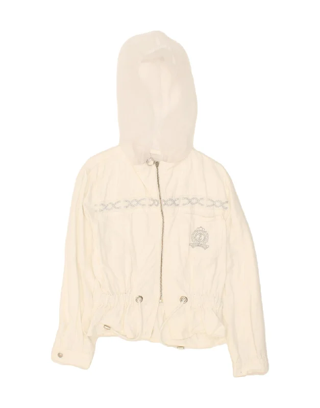 ROCCOBAROCCO Womens Hooded Bomber Jacket IT 42 Medium White Cotton Fleece Jacket Down Jacket Parka ROCCOBAROCCO Womens Hooded Bomber Jacket IT 42 Medium White Cotton Fleece Jacket Down Jacket Parka