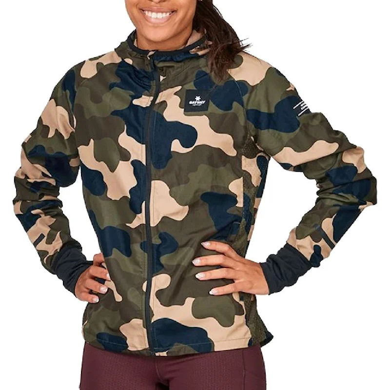 SAYSKY Camo Pace Womens Running Jacket - Green Mesh Jacket Canvas Jacket Denim Jacket
