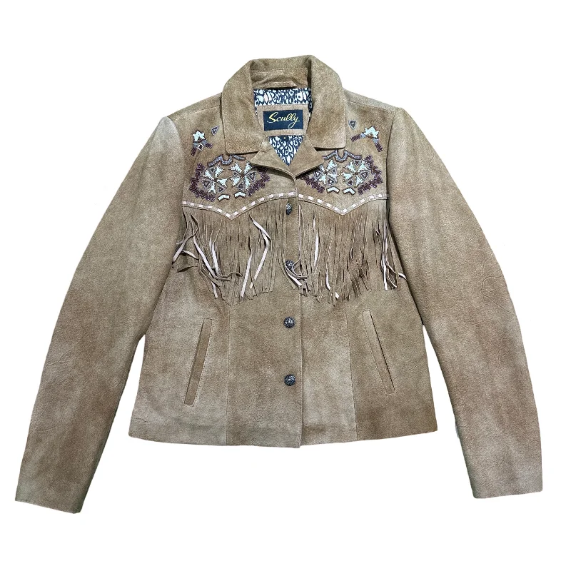Scully Women's Tan Suede Beaded Fringe Jacket Lace Jacket Ribbed Jacket Sequined Jacket Scully Women's Tan Suede Beaded Fringe Jacket Lace Jacket Ribbed Jacket Sequined Jacket