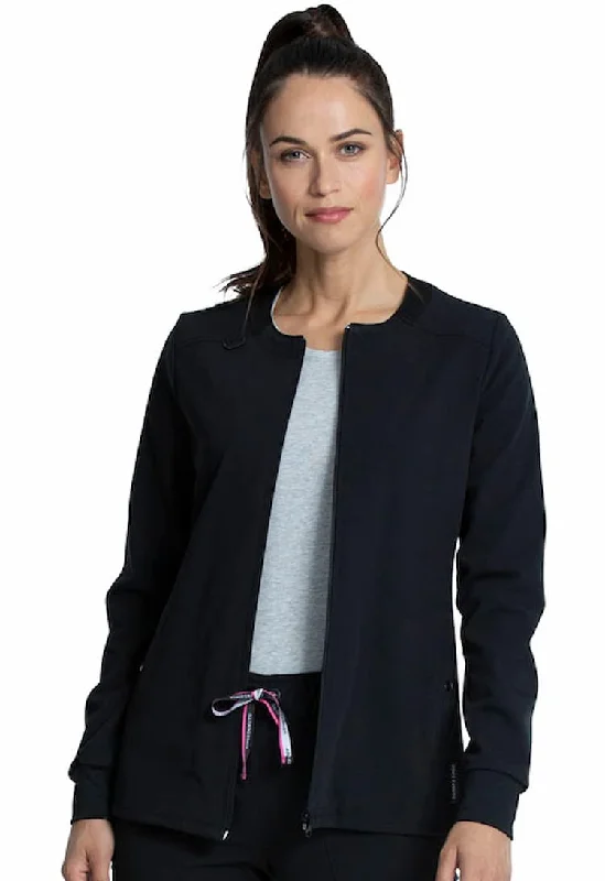 Vince Camuto Women's Zip Front Jacket | Black Herringbone Jacket Checkered Jacket Solid Jacket