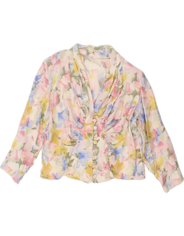 VINTAGE Womens Blazer Jacket UK 14 Medium Multicoloured Floral Embroidered Jacket Appliqued Jacket Beaded Jacket VINTAGE Womens Blazer Jacket UK 14 Medium Multicoloured Floral Embroidered Jacket Appliqued Jacket Beaded Jacket