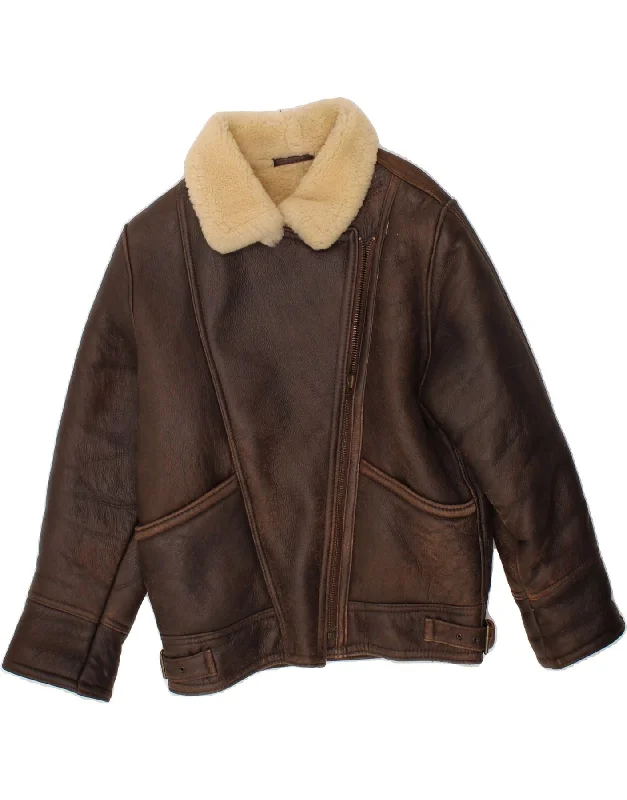 VINTAGE Womens Shearling Jacket UK 12 Medium Brown Sheepskin Striped Jacket Polka Dot Jacket Floral Jacket VINTAGE Womens Shearling Jacket UK 12 Medium Brown Sheepskin Striped Jacket Polka Dot Jacket Floral Jacket