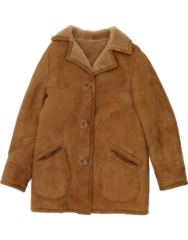 VINTAGE Womens Shearling Jacket UK 14 Medium Brown Faux Fur Jacket Real Fur Jacket Shearling Jacket VINTAGE Womens Shearling Jacket UK 14 Medium Brown Faux Fur Jacket Real Fur Jacket Shearling Jacket
