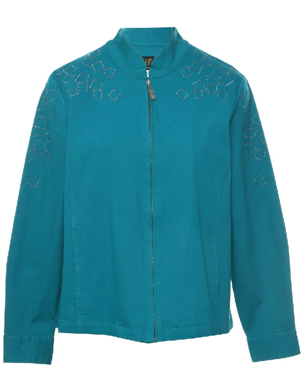 Zip Front Jacket - L Hoodie Zip-Up Jacket Button-Up Jacket