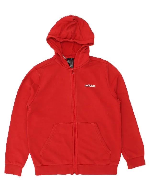 ADIDAS Boys Graphic Zip Hoodie Sweater 13-14 Years Red Cotton Hoodie with Hidden Zipper Minimalist Clean ADIDAS Boys Graphic Zip Hoodie Sweater 13-14 Years Red Cotton Hoodie with Hidden Zipper Minimalist Clean