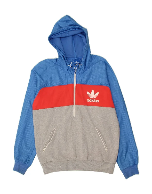 ADIDAS Mens Graphic Hoodie Jumper Large Grey Colourblock Cotton Hoodie with Fur Luxurious Winter ADIDAS Mens Graphic Hoodie Jumper Large Grey Colourblock Cotton Hoodie with Fur Luxurious Winter