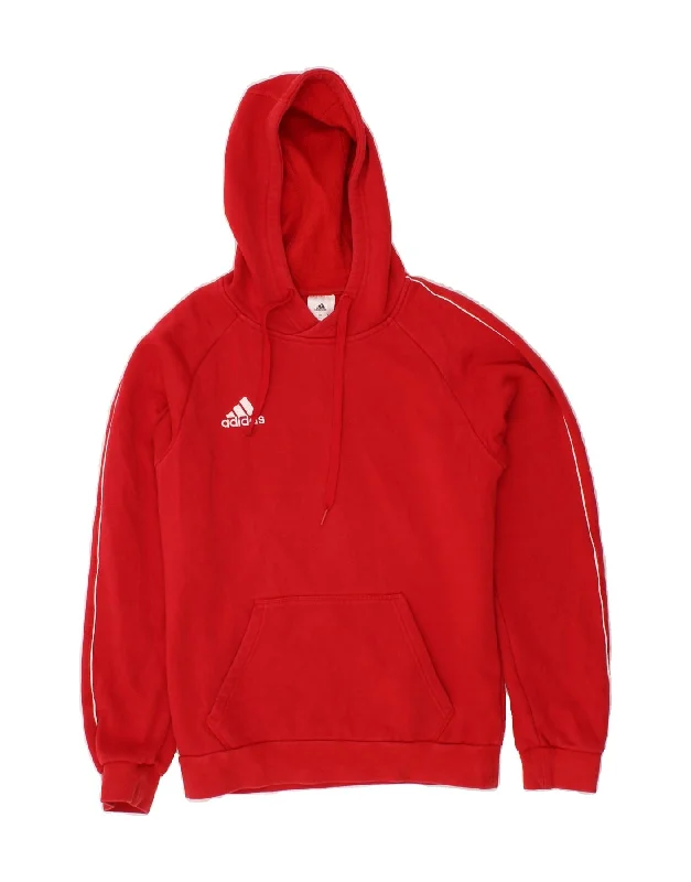 ADIDAS Mens Hoodie Jumper XS Red Cotton Hoodie with Logo Branding Identity