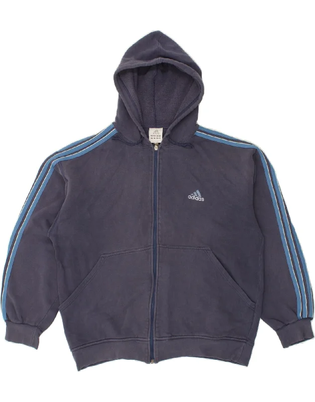 ADIDAS Mens Loose Fit Hoodie Jumper UK 38/40 Medium Navy Blue Hoodie with Tied Waist Feminine Flattering ADIDAS Mens Loose Fit Hoodie Jumper UK 38/40 Medium Navy Blue Hoodie with Tied Waist Feminine Flattering