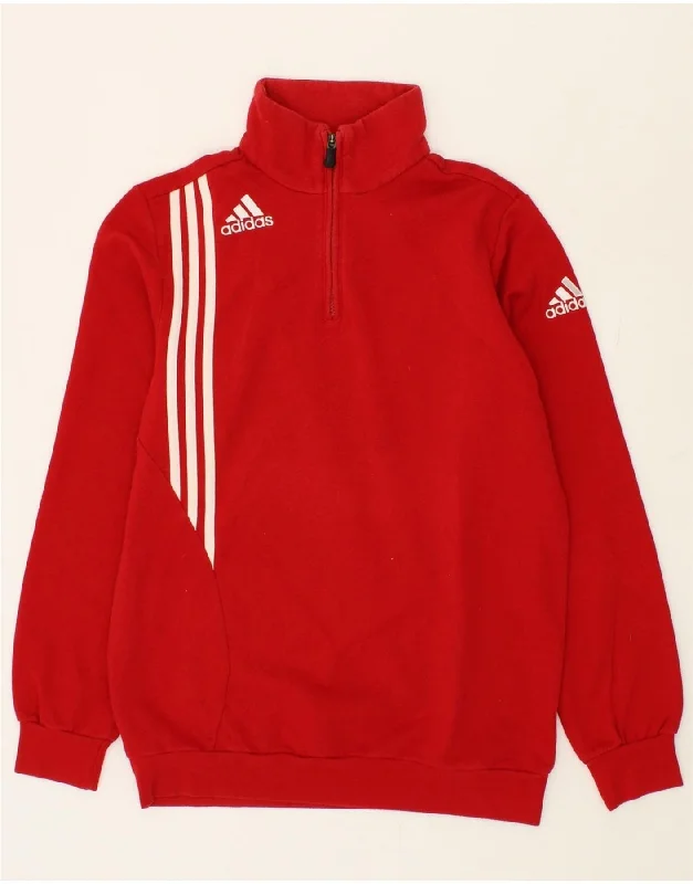 ADIDAS Mens Zip Neck Sweatshirt Jumper UK 38/40 Medium Red Cotton Hoodie with Illustration Artistic Creative ADIDAS Mens Zip Neck Sweatshirt Jumper UK 38/40 Medium Red Cotton Hoodie with Illustration Artistic Creative