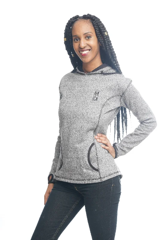 Africa Women’s Hoodie w/ Thumb hole Hoodie with Patch Decorative Personalized