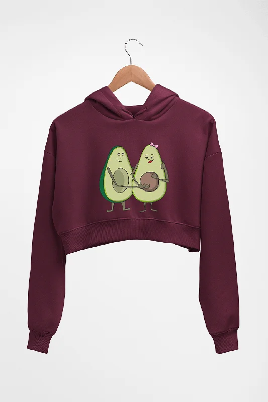 Avocado Crop HOODIE FOR WOMEN Hoodie with Bell Sleeves Flared Feminine