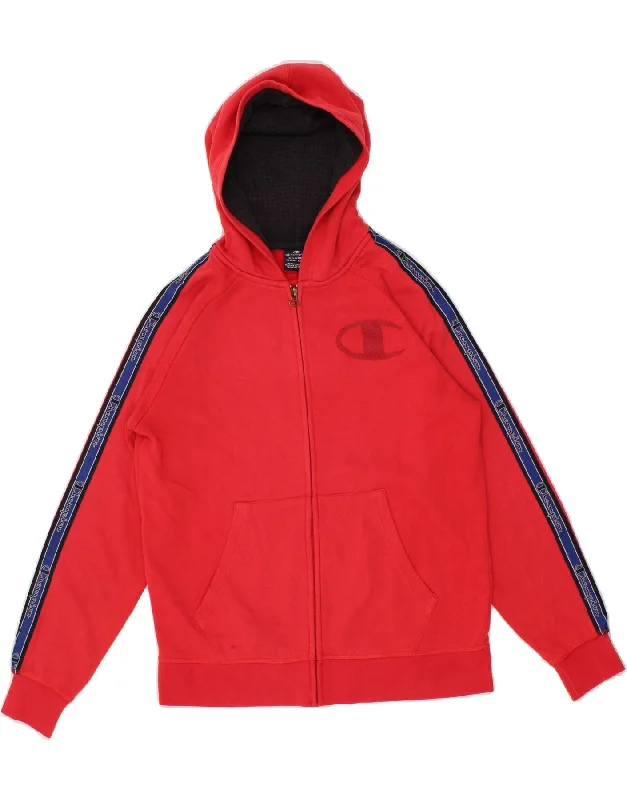 CHAMPION Boys Graphic Zip Hoodie Sweater 13-14 Years XL Red Colourblock Hoodie with Button Classic Timeless CHAMPION Boys Graphic Zip Hoodie Sweater 13-14 Years XL Red Colourblock Hoodie with Button Classic Timeless