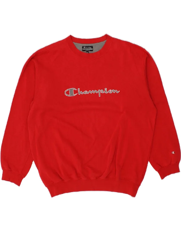 CHAMPION Mens Graphic Sweatshirt Jumper XL Red Cotton Hoodie with Double Zipper Versatile Adjustable CHAMPION Mens Graphic Sweatshirt Jumper XL Red Cotton Hoodie with Double Zipper Versatile Adjustable