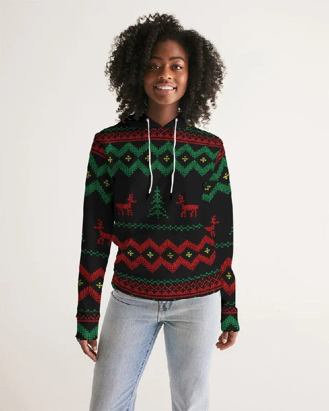 Christmas Merry Sweatshirt (Sweater) Black Women's Hoodie Hoodie with Mock Neck Collared Structured Christmas Merry Sweatshirt (Sweater) Black Women's Hoodie Hoodie with Mock Neck Collared Structured