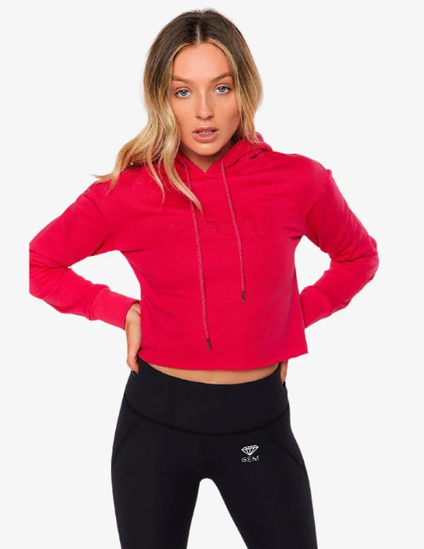 Crop Hoodie (Fuschia) Hoodie with Neon Bright Vibrant