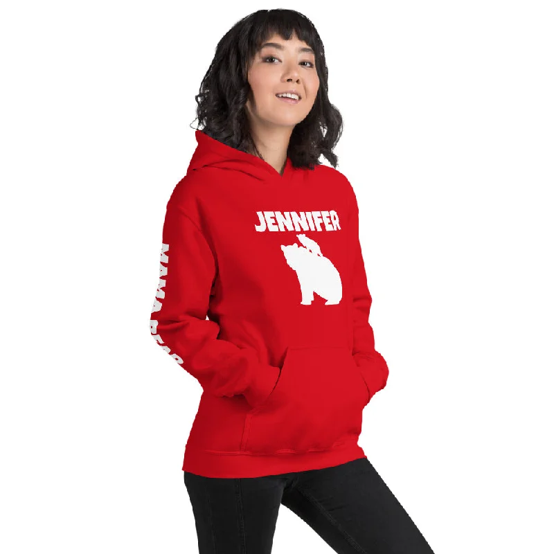Custom Name Bold Mama Bear Personalized Unisex Heavy Blend Hoodie | Gildan 18500 Hoodie with Distressed Vintage Worn Custom Name Bold Mama Bear Personalized Unisex Heavy Blend Hoodie | Gildan 18500 Hoodie with Distressed Vintage Worn