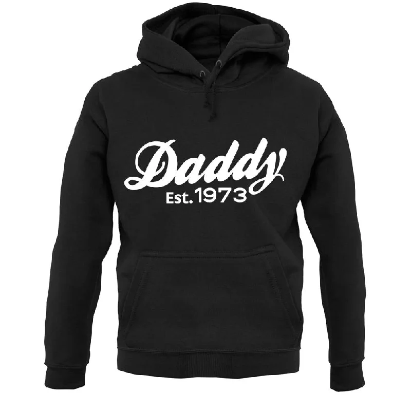 Daddy Est. 1973 Unisex Hoodie Hoodie with Sequins Glamorous Eye-catching