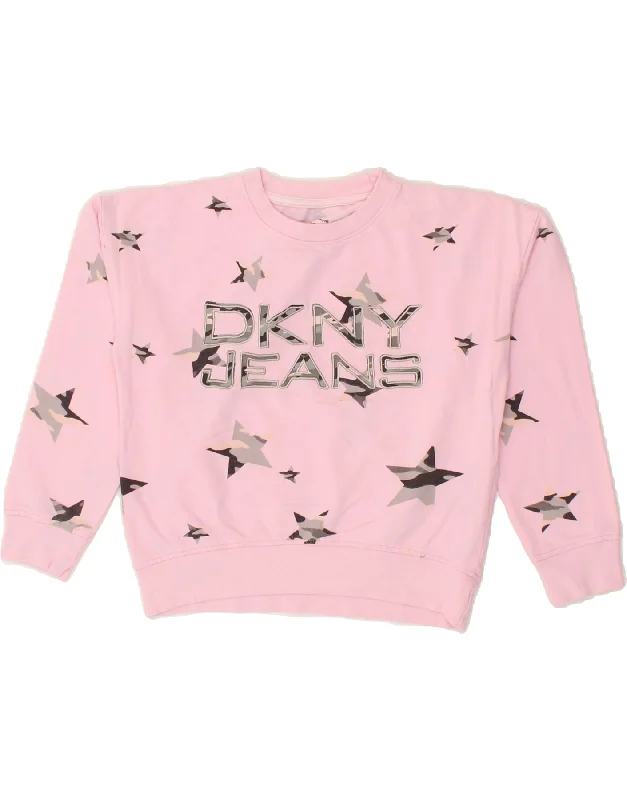 DKNY Girls Graphic Sweatshirt Jumper 8-9 Years Medium Pink Cotton Hoodie with Drop Shoulder Relaxed Streetwear DKNY Girls Graphic Sweatshirt Jumper 8-9 Years Medium Pink Cotton Hoodie with Drop Shoulder Relaxed Streetwear