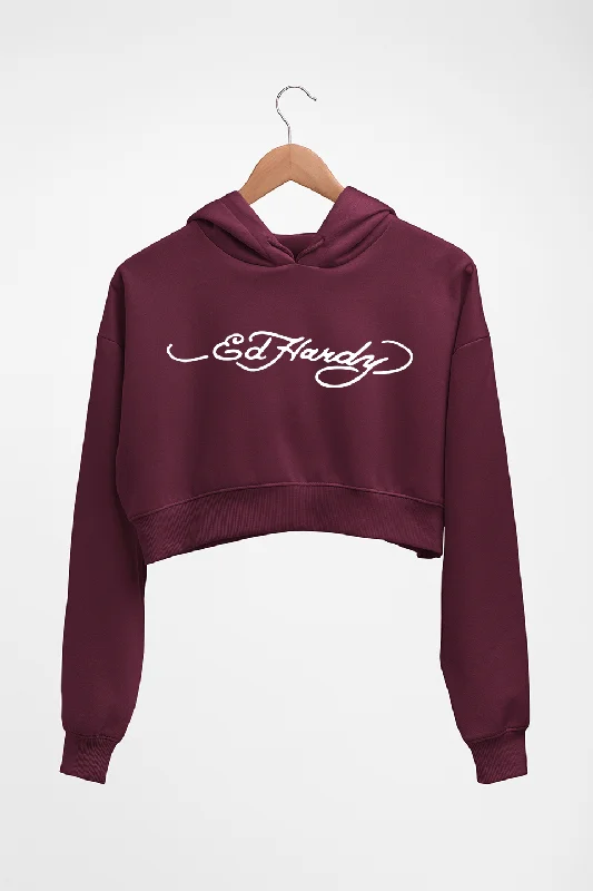 Ed Hardy Crop HOODIE FOR WOMEN Hoodie with Relaxed Fit Easy Casual